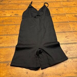 Colsie Black Ribbed Ruched Cutout Bodysuit Shapewear XS